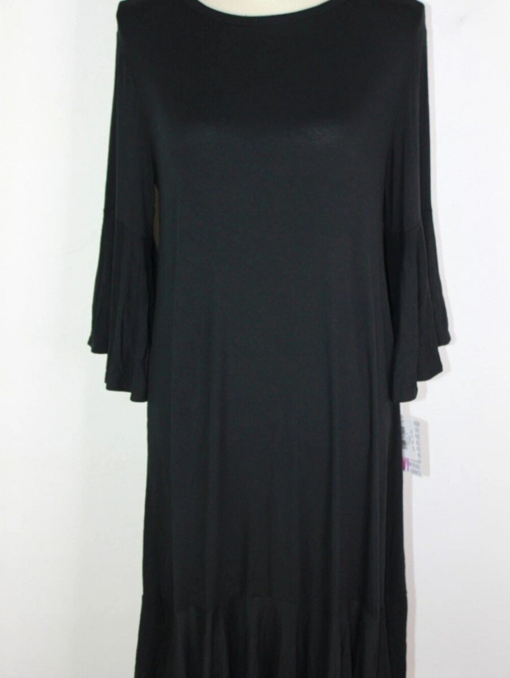 Black Lularoe Long-Sleeve Ruffle-Hem Dress